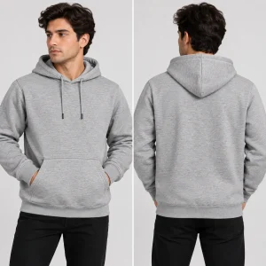 Home grey fleece hoodie (3)